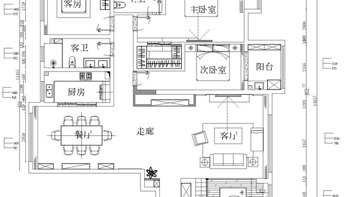 花園新城220㎡現(xiàn)代簡約裝修設(shè)計(jì)